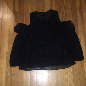 Black open shoulder dress top